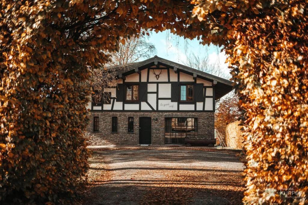 Le Grand Cerf 25 Pers, Malmedy- Chalet Rustique, Jardin Esterno foto