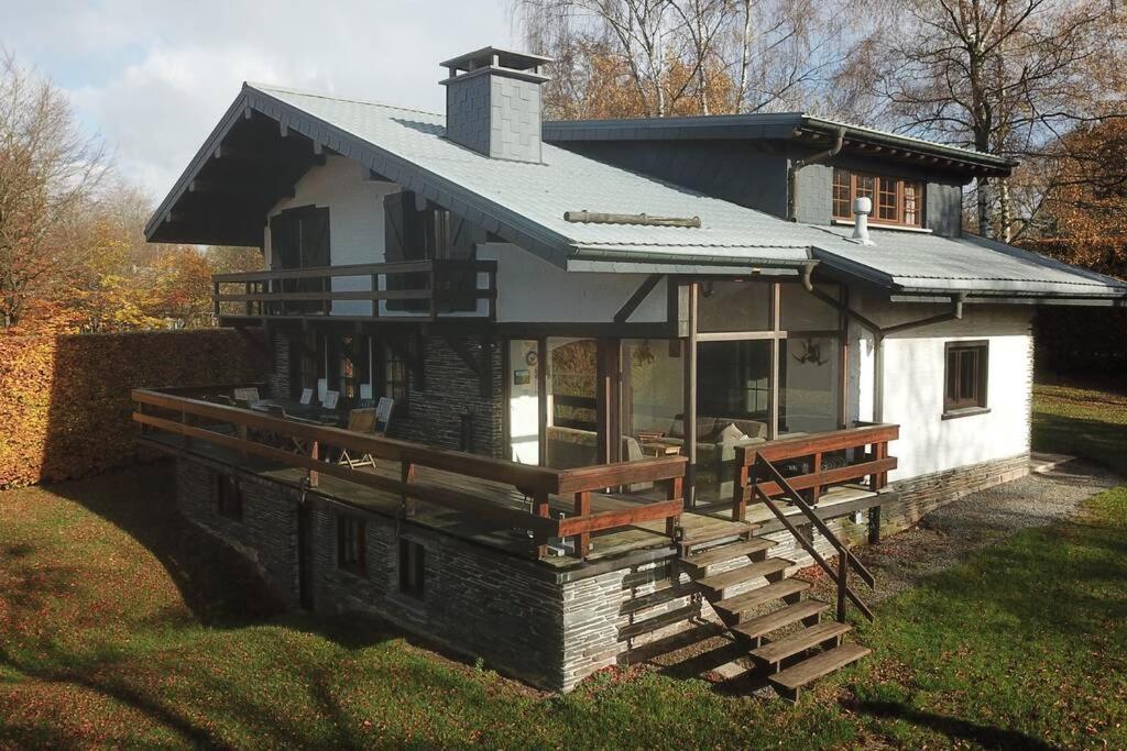 Le Grand Cerf 25 Pers, Malmedy- Chalet Rustique, Jardin Esterno foto