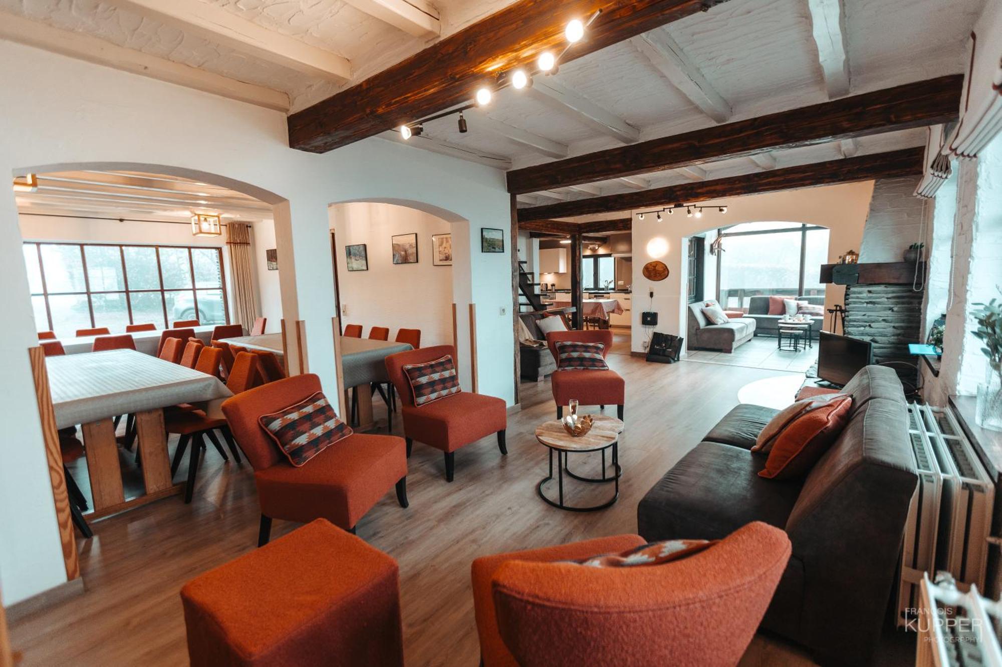 Le Grand Cerf 25 Pers, Malmedy- Chalet Rustique, Jardin Esterno foto